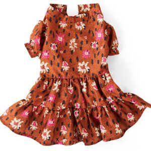 Dog Dress and Harness, XXS Leopard Floral